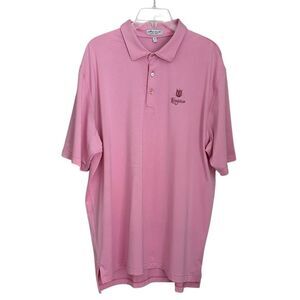 Peter Millar Summer Comfort Men’s Polo Shirt Pink Stripe XL Longview Golf